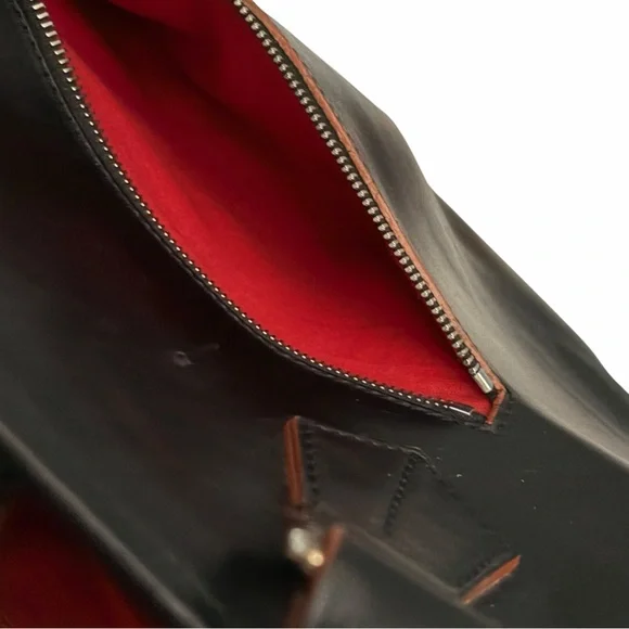 DOONEY & BOURKE Large Black Leather Computer Laptop Bag Shoulder Tote - Picture 9 of 17